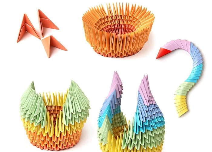 Precioso cisne en tecnica de origami